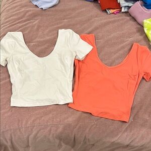 Lululemon White and Coral Tops